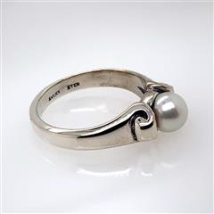 James Avery Pearl Sterling Silver Scroll Ring